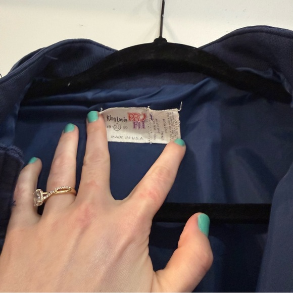 Vintage Chick-fil-A King Louie Pro Fit Jacket Navy Blue XL Made in USA Bomber - Picture 5 of 8